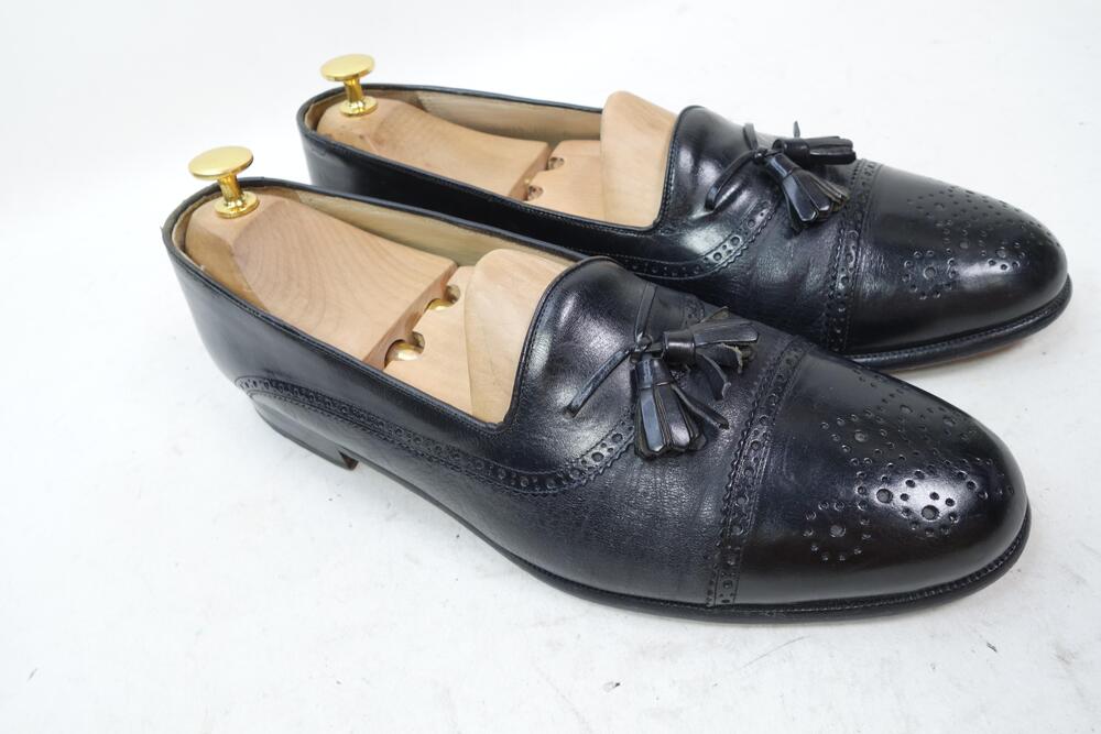 Mezlan Barcelona Shoes Mens Size 10 M Black Leather Dress Tassel Loafers Spain